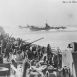 LCI head for Lingayen Gulf 1945