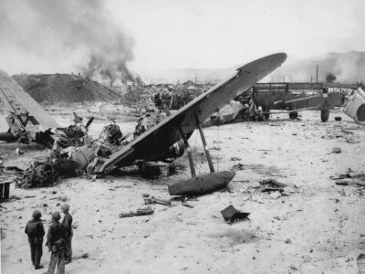 Destroyed Japanese H8K Base Tanapag Harbor Saipan Island Marianas 15 July 1944