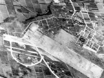 Japanese Aslito airfield on Saipan 1944 aerial photo