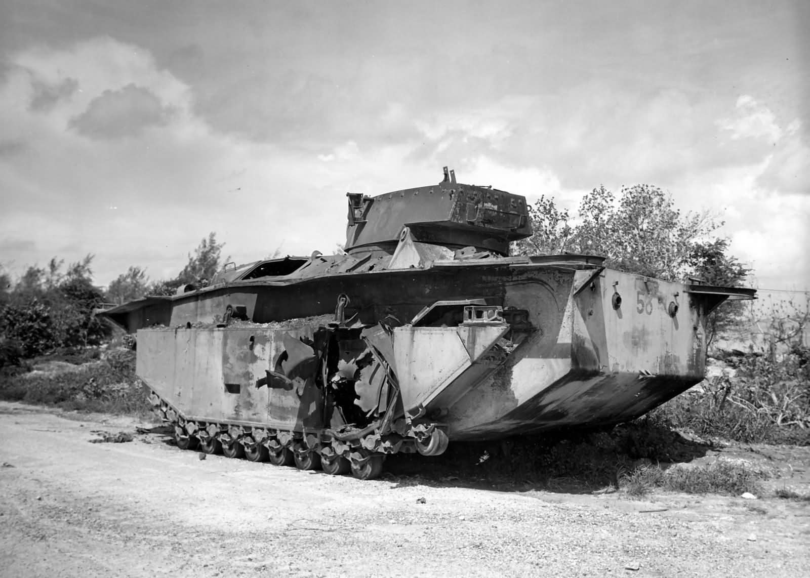 LVT(A)-4 Buffalo Amtrac Knocked Out at Caran Kanoa Airfield Saipan