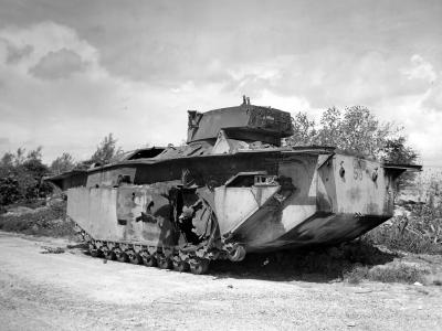 LVT(A)-4 Buffalo Amtrac Knocked Out at Caran Kanoa Airfield Saipan