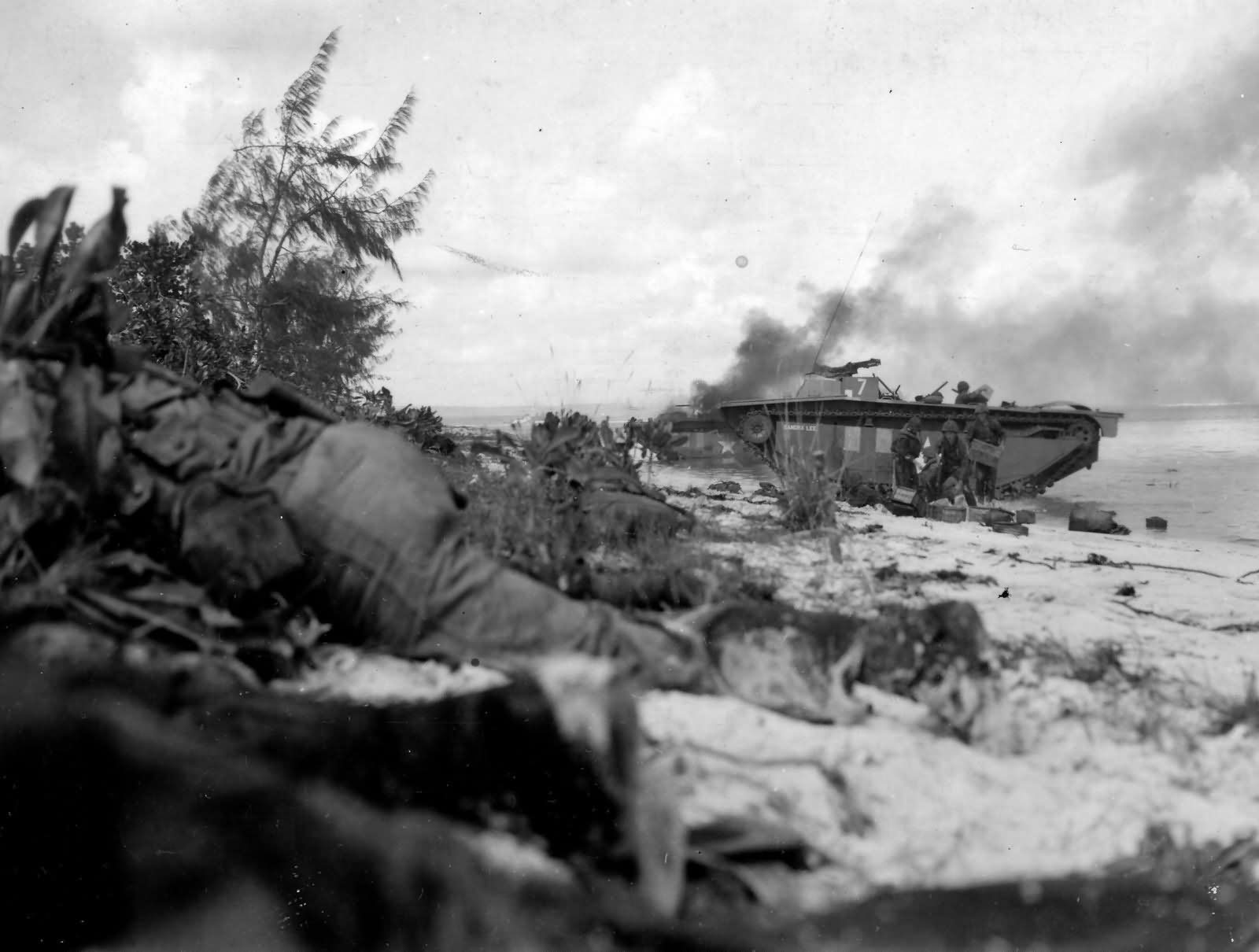 LVT Buffalo Unloading on Saipan June 15, 1944