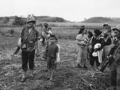 Marines Lead Japanese Women and Children to Safety on Saipan