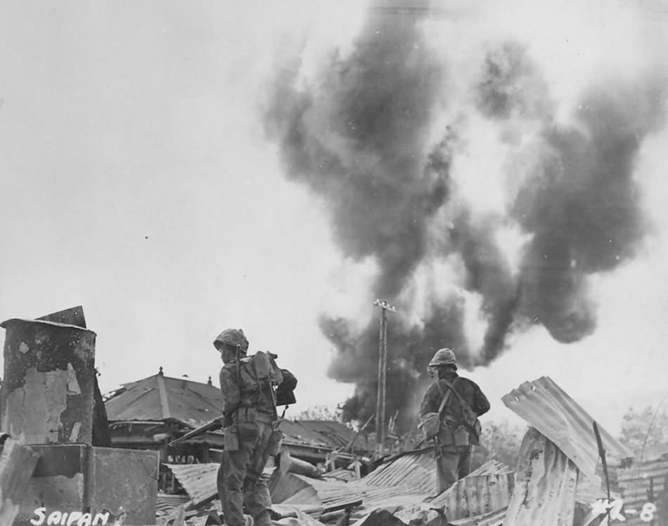 Marines in action Battle of Saipan June 1944