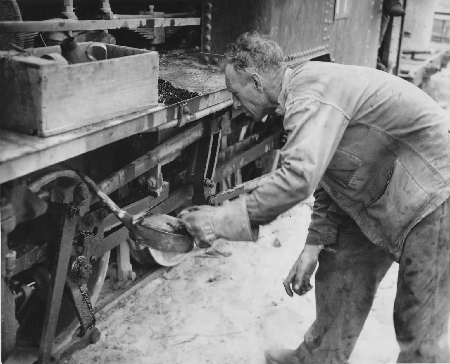 Saipan Marine oils rebuilt train to airfield