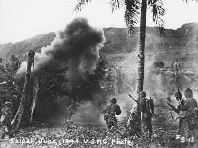 Troops in action Battle of Saipan June 1944