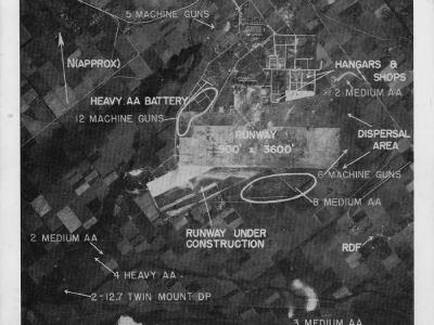 US aerial reconnaissance photograph taken over Saipan 22 February 1944