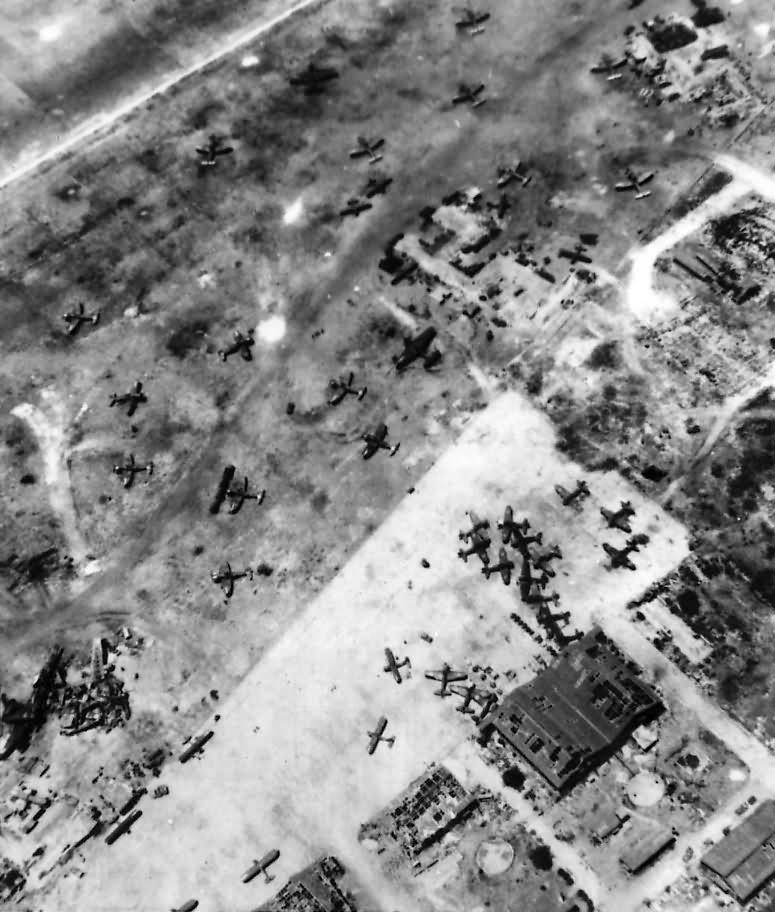 Wrecked Japanese Planes at Aslito Airfield on Saipan 1944