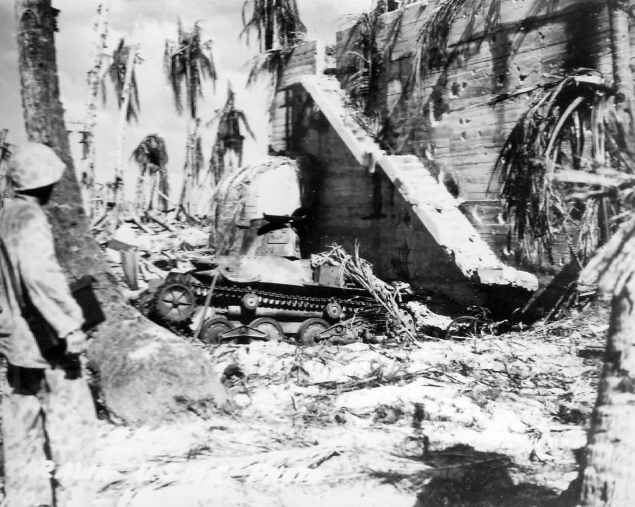 Admiral Keiji Shibazaki’s bunker and Knocked Out Type 95 Ha-Go tank in Tarawa