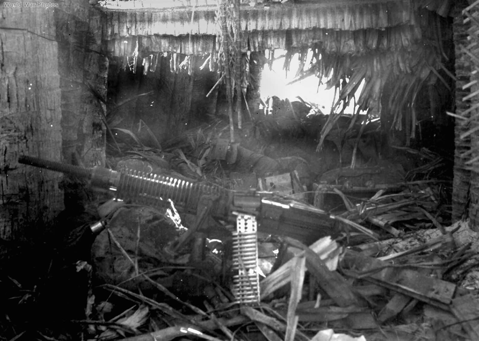 Japanese Type 92 Machine Gun in Bunker on Betio