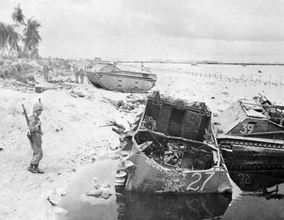 LVT Stopped at the Tarawa Beach