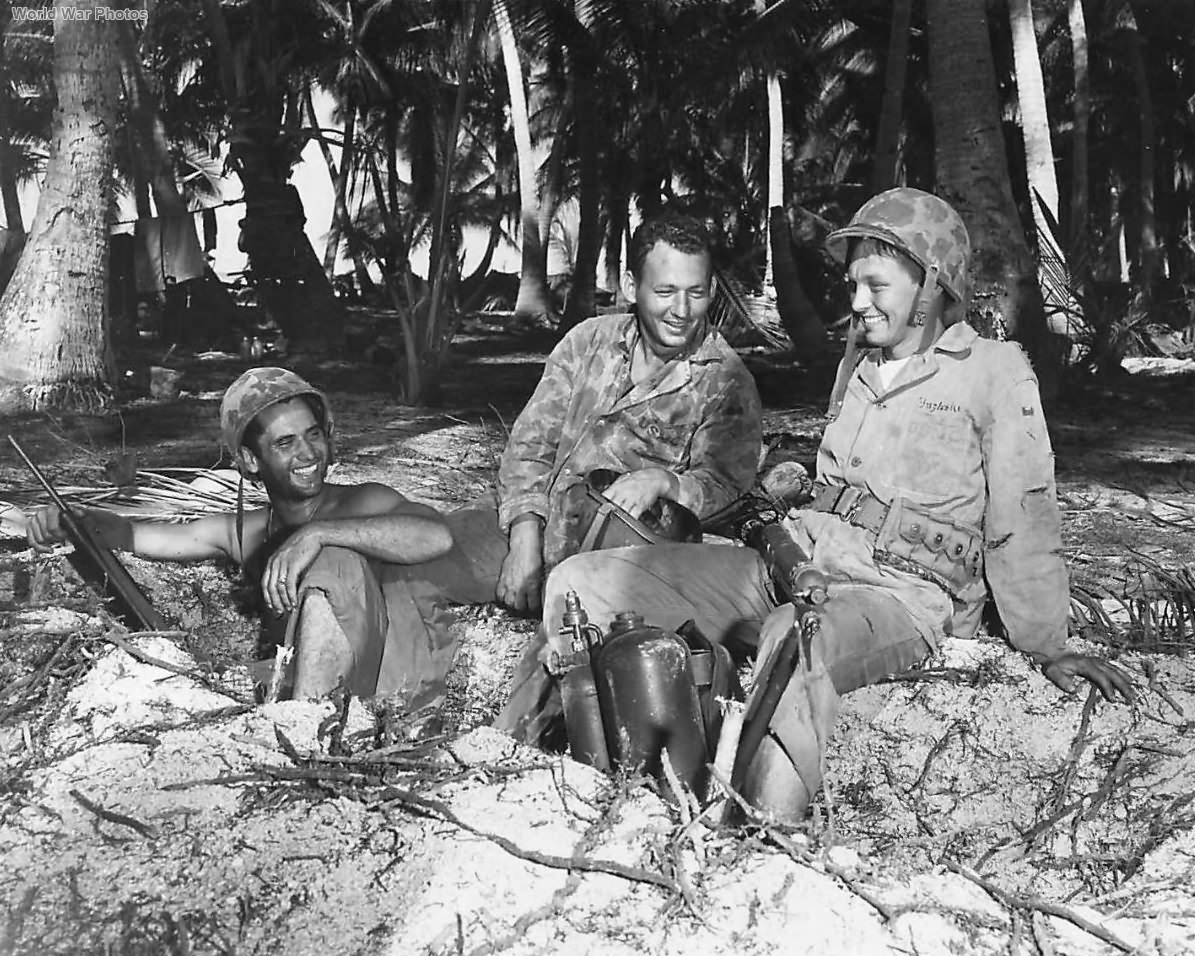 Marines in Trench on Tarawa