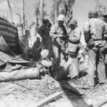 Col Evans Carlson and Col Merritt Edson (MOH) confer on Tarawa