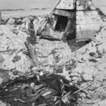 Dead Japanese soldiers and destroyed steel-pillbox