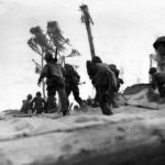 Marines advancing toward Japanese position on Tarawa