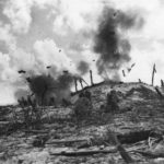 Marines blast Japanese pillbox on Tarawa