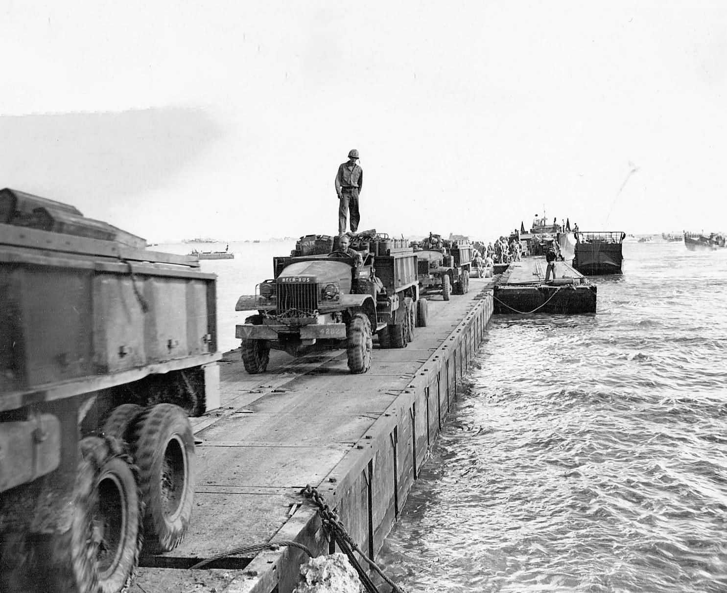 2nd Marine 1944 Sea Bee Peir Moving Supplies Tinian