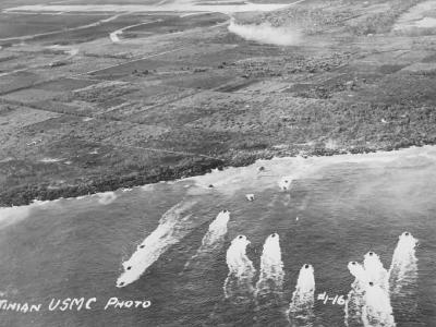 Invasion fleet Battle of Tinian 1944 Mariana Islands