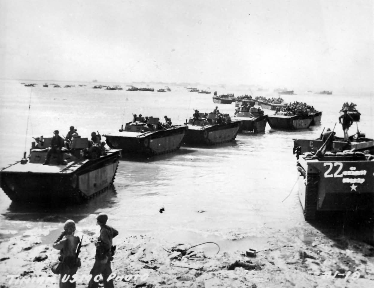 Marines LVT AMTRACS Tinian Mariana Islands