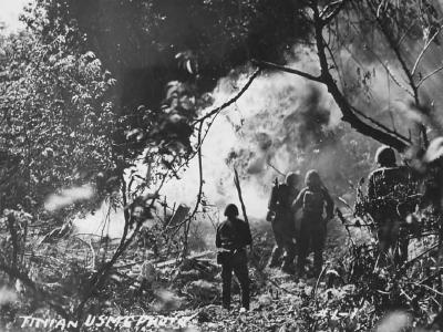 US Marines in action Battle of Tinian 1944