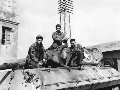 Crew Of A Us Army Repair Unit Working On A Shell Damaged Tank Destroyer At An Ordnance Depot Near Anzio Italy 1944
