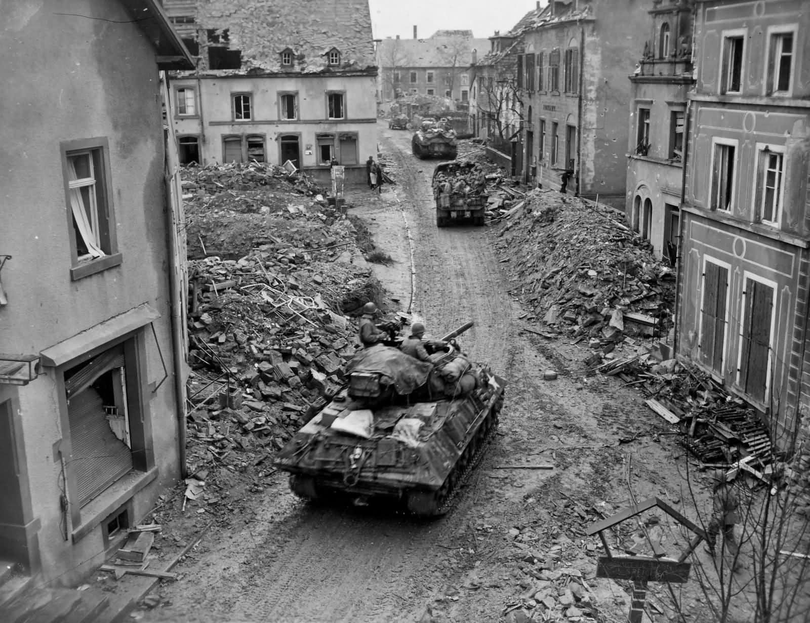 M10 M4 Jeep And 2 1/2 Ton Truck of 76th Infantry Division Speicher 1945