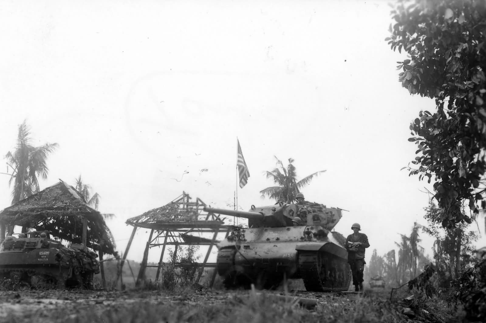 M10 Wolverine And M4 Sherman of 77th Infantry Division Leyte Island 1944