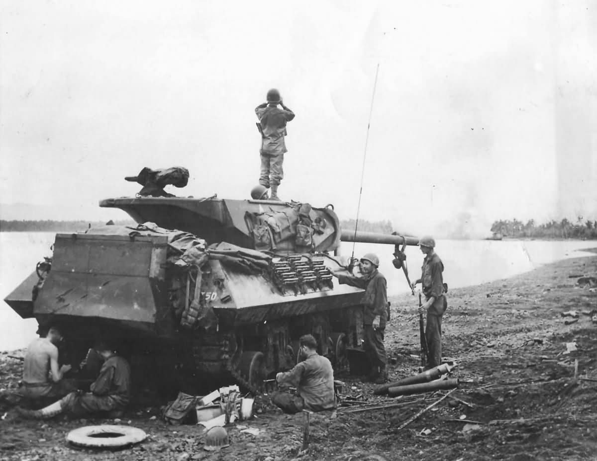 M10 Wolverine Tank Destroyer of 77th Infantry Division 632 Bn Ormoc Leyte Philippines December 1944