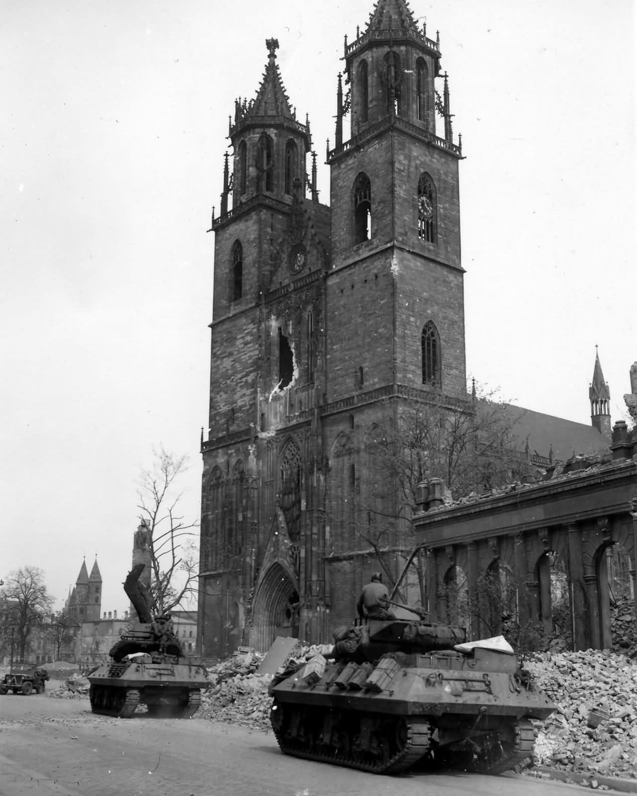M10 Wolverine Tank Destroyers of the 30th Infantry Division Magdeburg Germany 1945