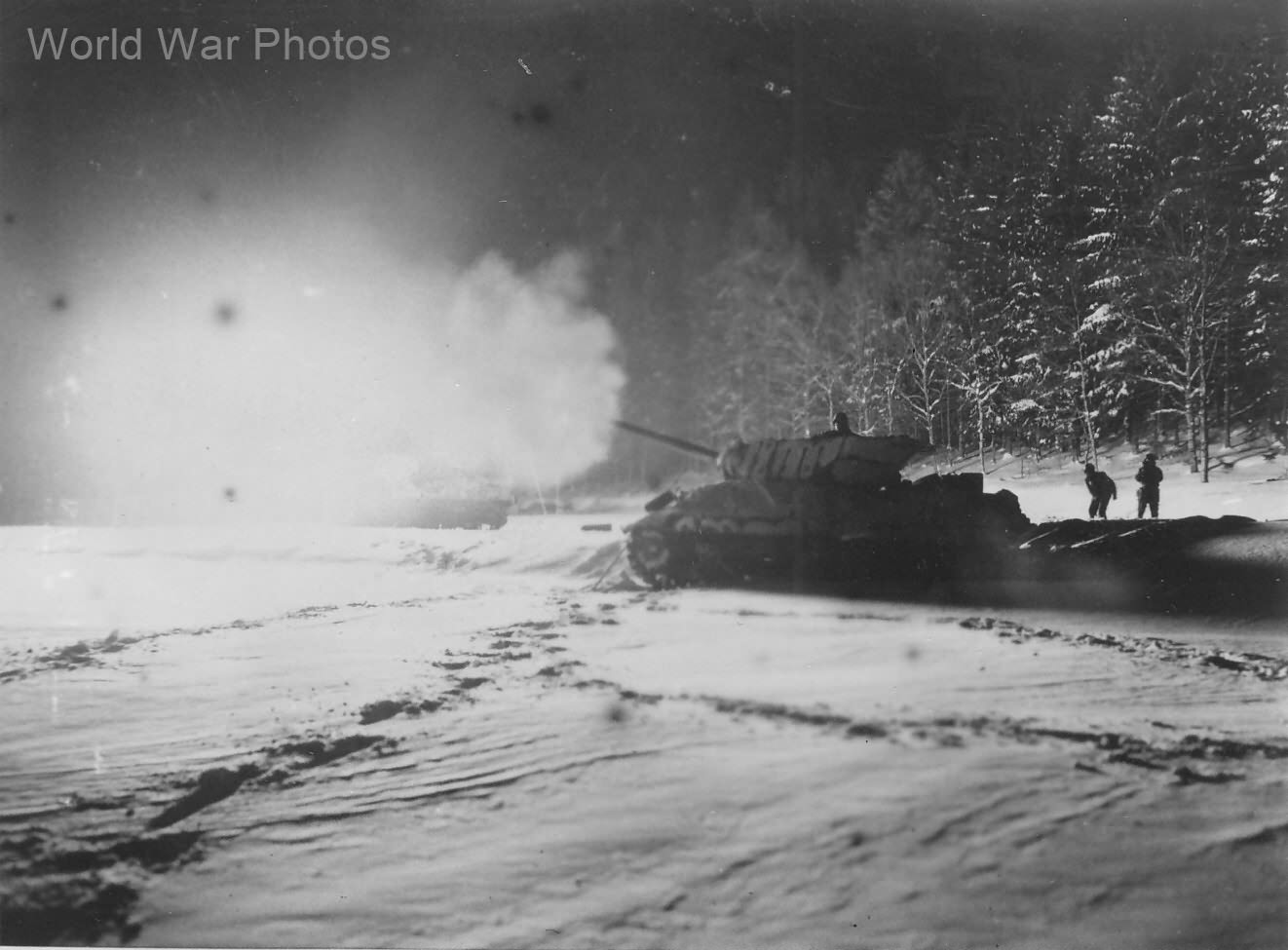 M10s fire at Germans Ardennes 26 January1945