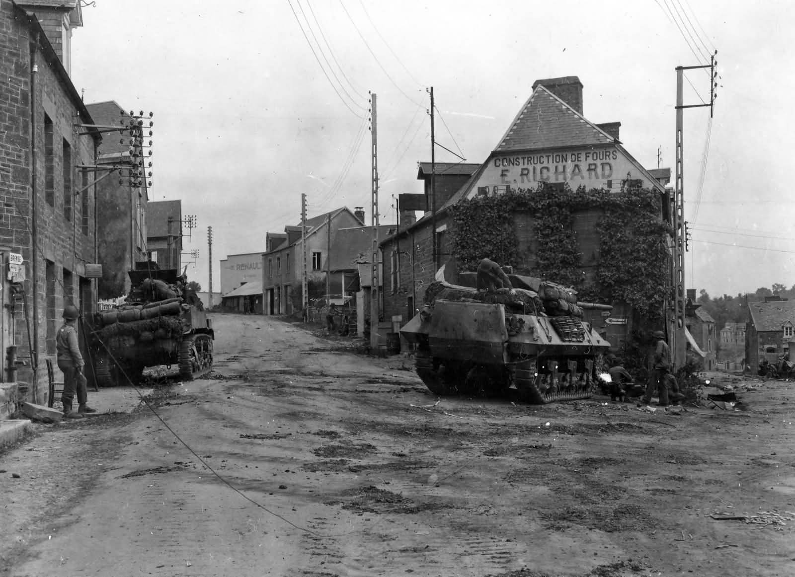 M5 And M10 Wolverine of the 2nd Armored Division In Tesey Sur Vire France 1944