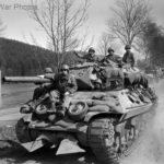 M10 of 644th Tank Destroyer Battalion with hedgerow cutting devices Olpe, Germany