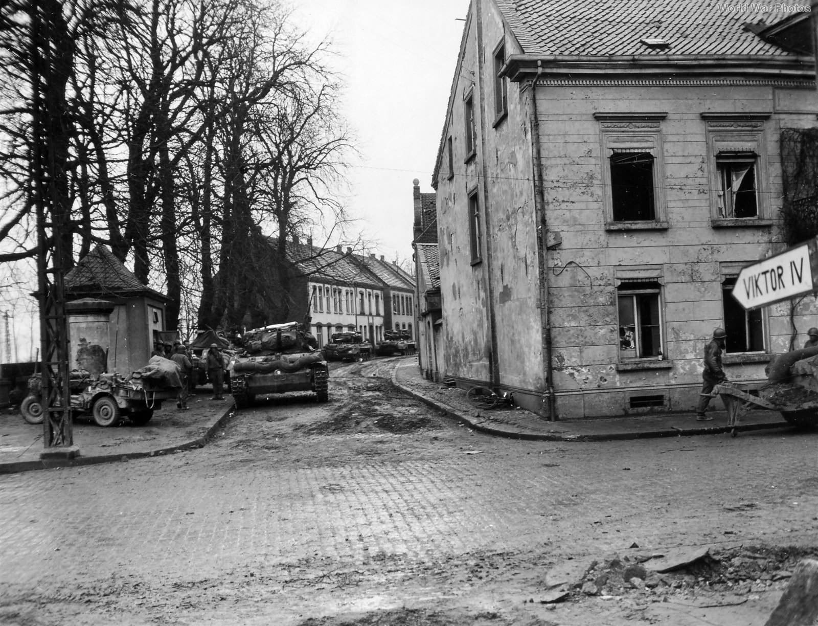 Jeep and Hellcat of the 8th Armored Division Rheinberg 6 March 1945