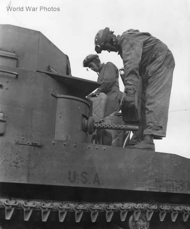Crew from 2nd Armored Division, 67th Regiment refueling M2A1 1941