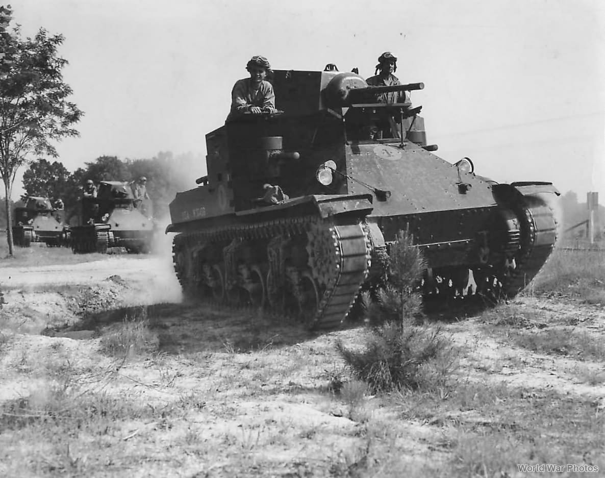 M2A1 medium tanks during Maneuvers in 1941