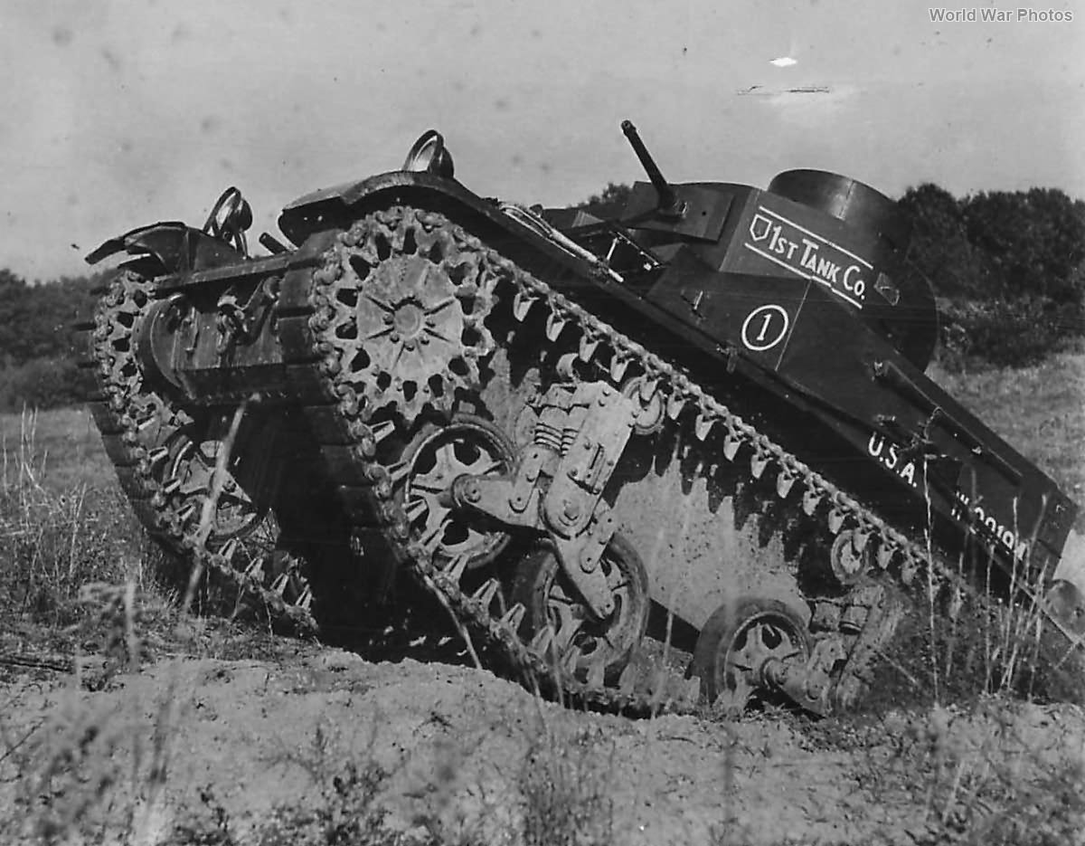 1st Tank Co M2A2 during Maneuvers at Camp Dix ’38