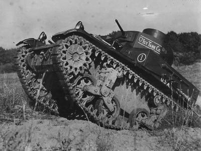 1st Tank Co M2A2 during Maneuvers at Camp Dix ’38