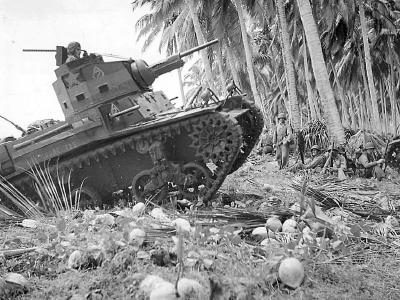 M2A4 of the 1st Tank Battalion Supports Marines on Guadalcanal 1942