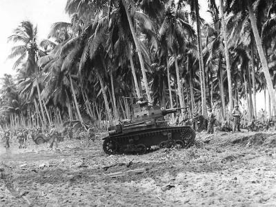 Marines with M2A4 Light Tank of the 1st Tank Battalion on Guadalcanal, September 1942