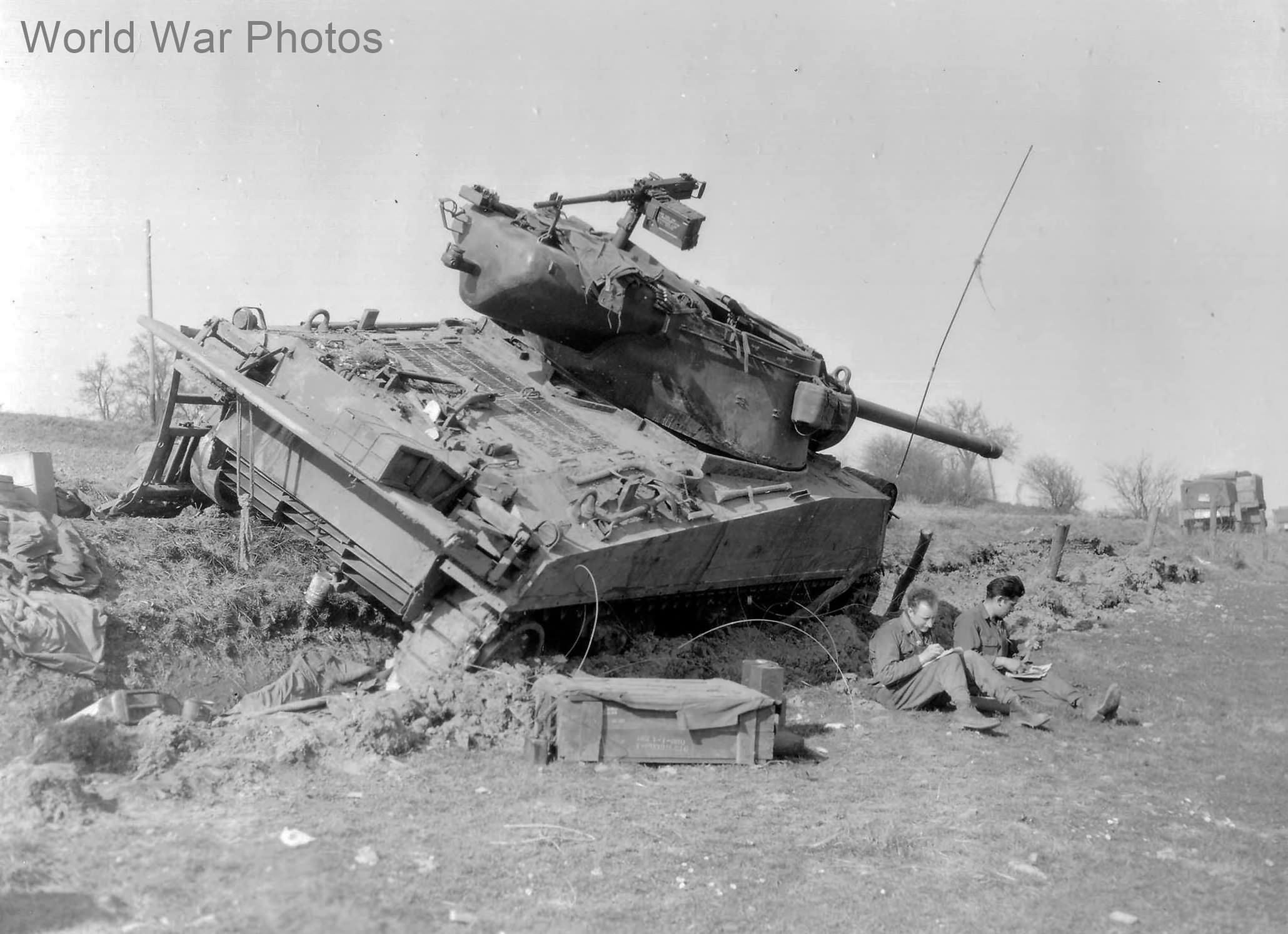 Knocked out M36B1, 1945