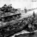 M36 crosses Rhine on engineer bridge 24 March 1945