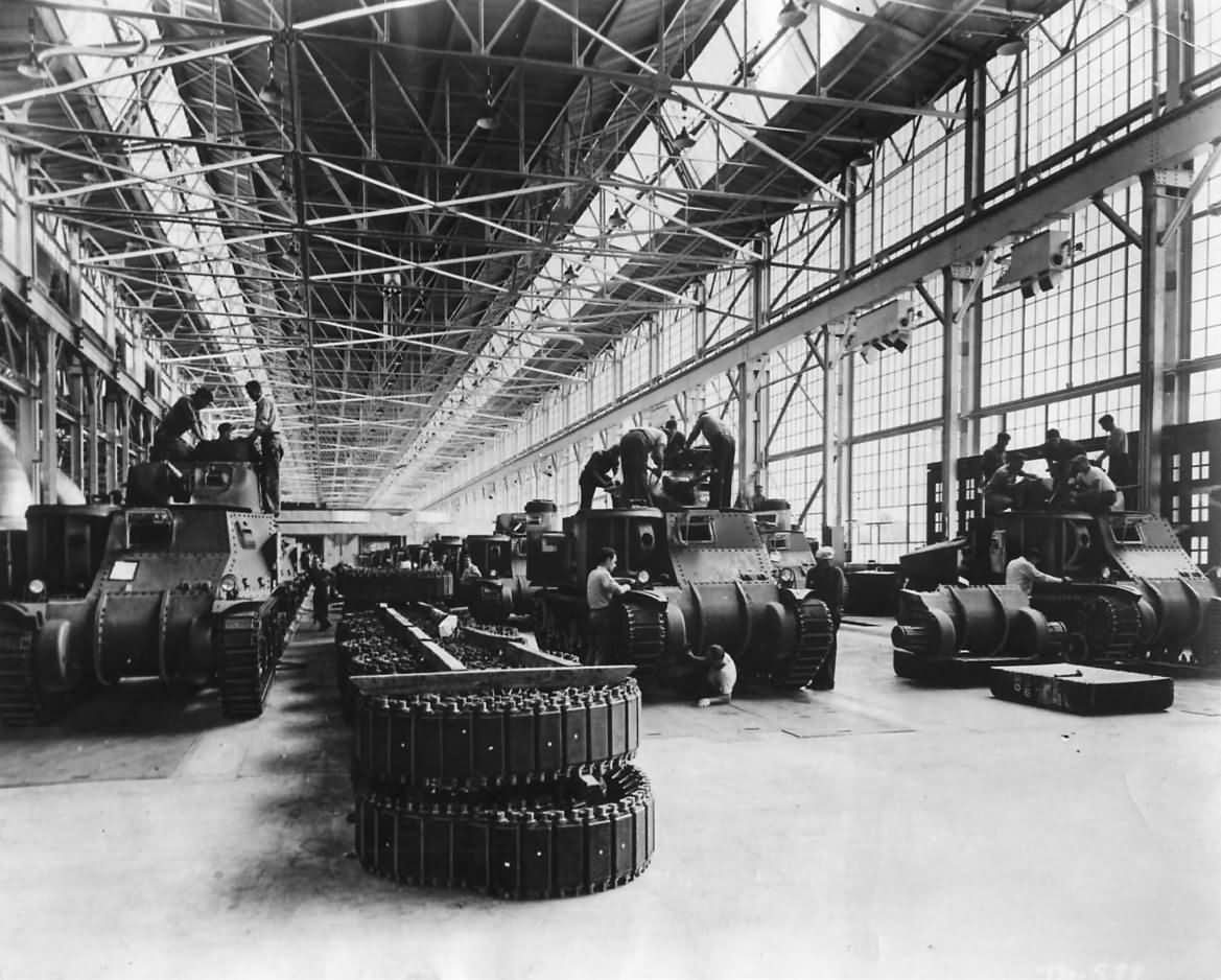 M3 Lee Tanks On Assembly Line at Chrysler Plant in Detroit