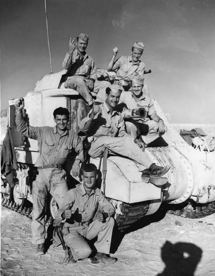 US Tank Crew And M3 Lee Medium Tank In Western Desert