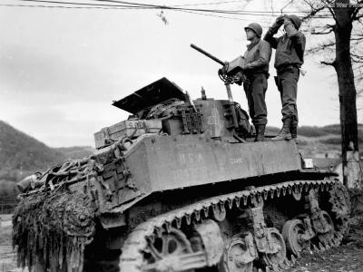 M5 of the 3rd Armored Division Ardennes December 1944