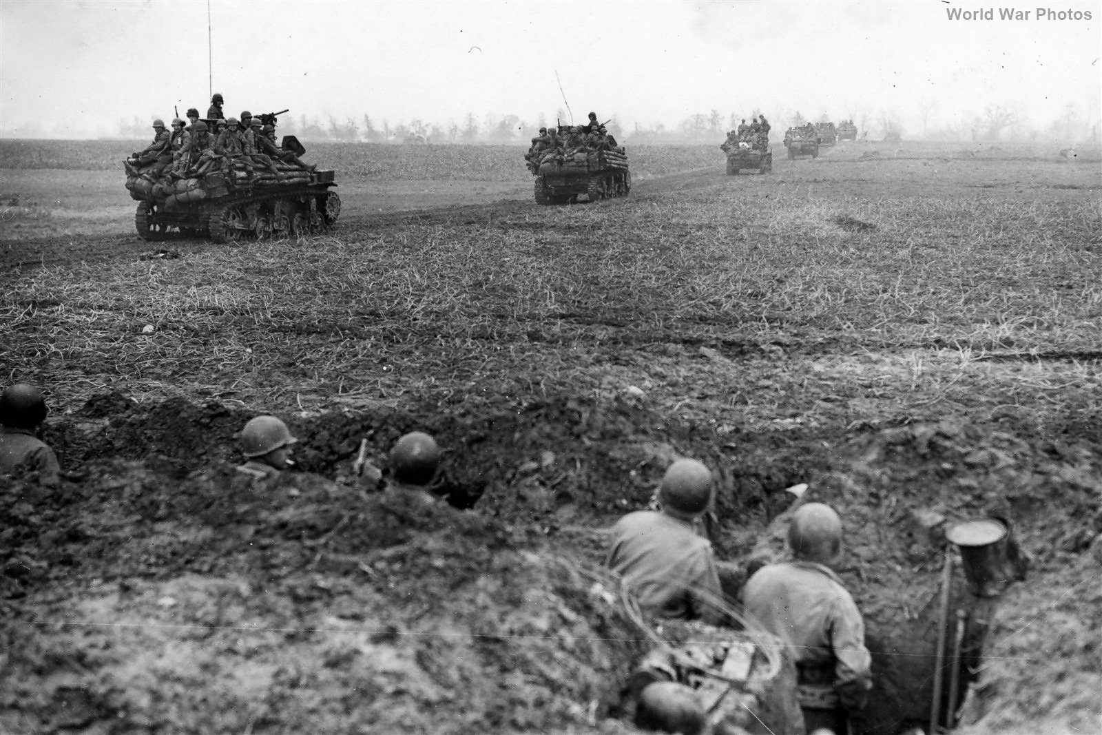 A column of M5 offensive across the Rur Plain 9th Army 16 November 1944