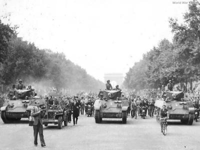 M3A3 of French Division in Celebration Parade on Champs Elysee