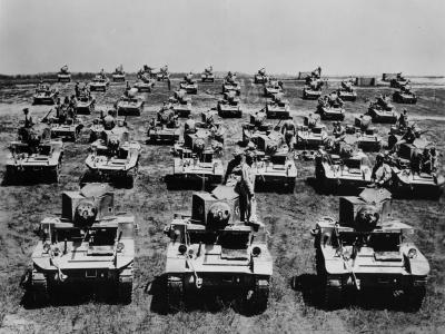M3 light tanks of the Calvary during maneuvers