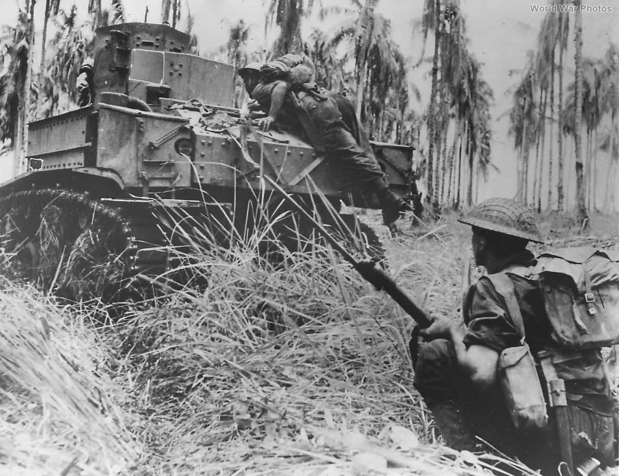 M3 supports 2/12th Bn, 2nd AIF advance on Buna 1943