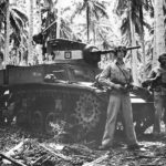 Marines of 1st Tank Battalion with M3A1 on Guadalcanal