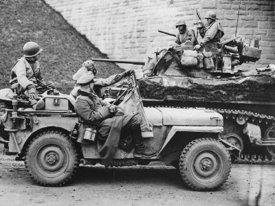 German POW by 4th Armored Div M5 Stuart Tank At Hersfeld 1945